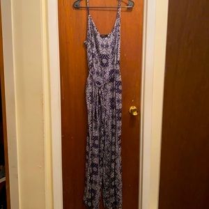 Forever21 Navy paisley jumpsuit
